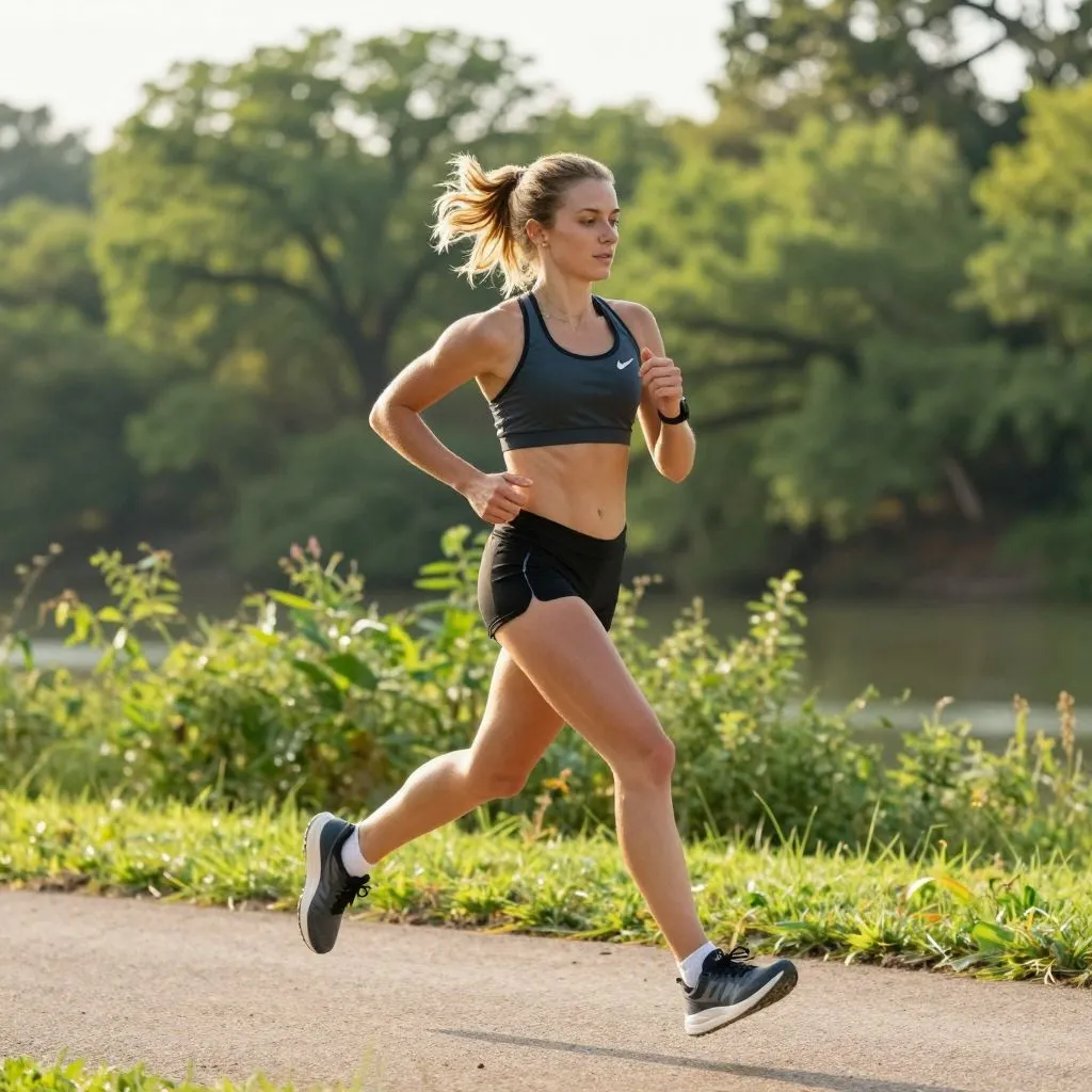 Runner on the Town Lake trail in Austin, Texas